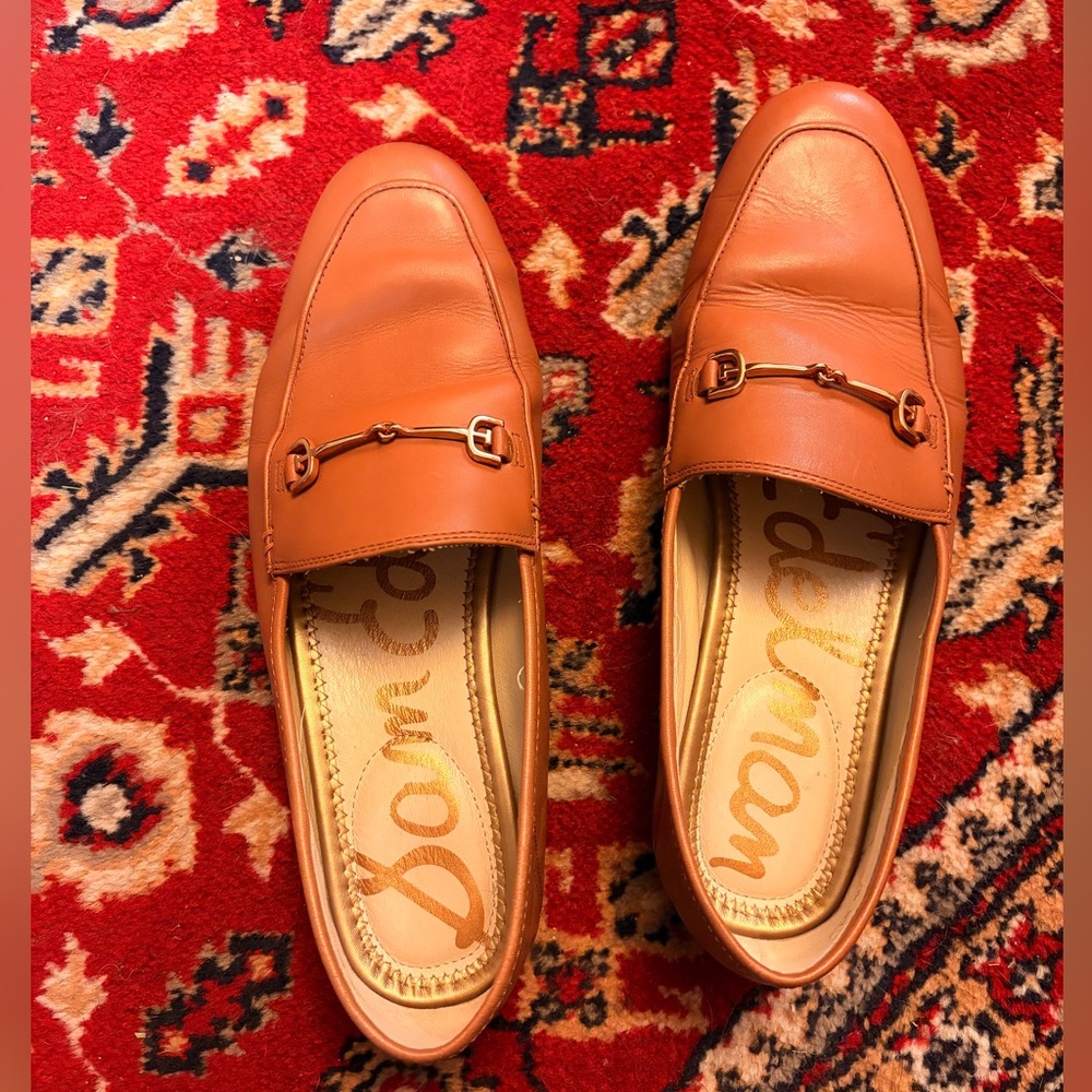 Sam Edelman Tan Loafers with Buckle Detail